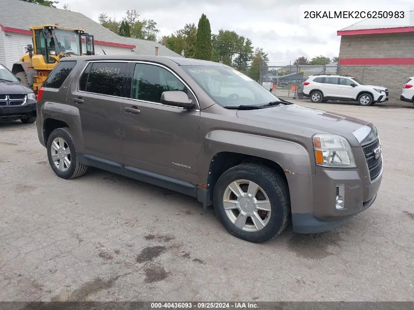 2012 GMC Terrain Sle-1 VIN: 2GKALMEK2C6250983 Lot: 40436093