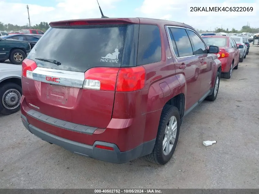 2012 GMC Terrain Sle-1 VIN: 2GKALMEK4C6322069 Lot: 40502752