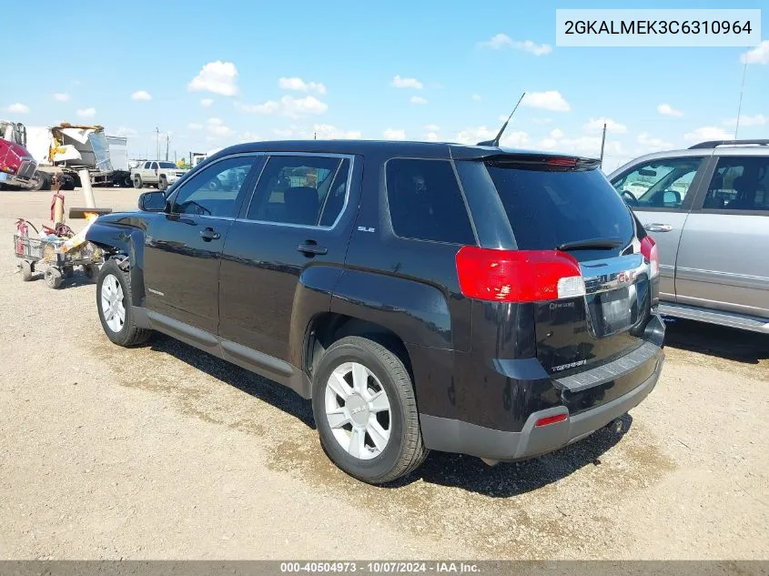 2012 GMC Terrain Sle-1 VIN: 2GKALMEK3C6310964 Lot: 40504973