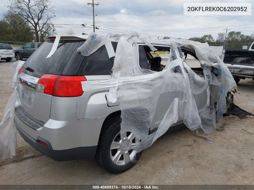 2012 GMC Terrain Sle VIN: 2GKFLREK0C6202952 Lot: 40589374