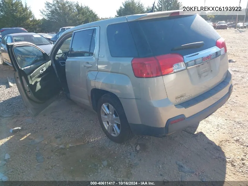 2012 GMC Terrain Sle-1 VIN: 2GKFLREKXC6193922 Lot: 40611417