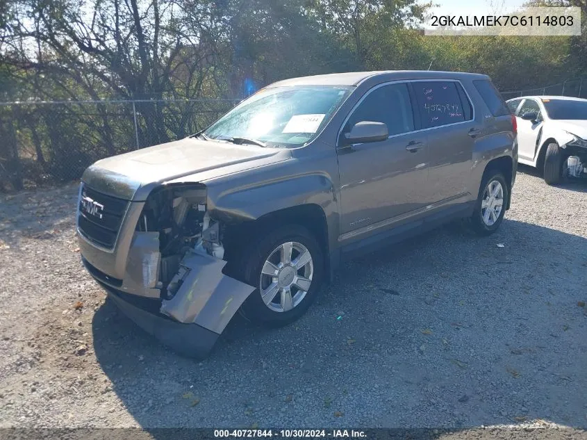 2012 GMC Terrain Sle-1 VIN: 2GKALMEK7C6114803 Lot: 40727844