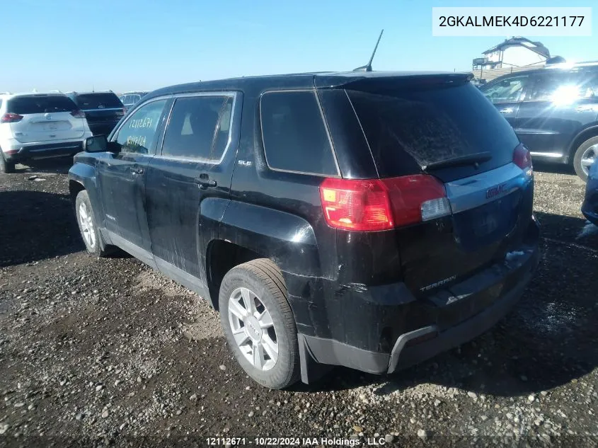 2013 GMC Terrain VIN: 2GKALMEK4D6221177 Lot: 12112671