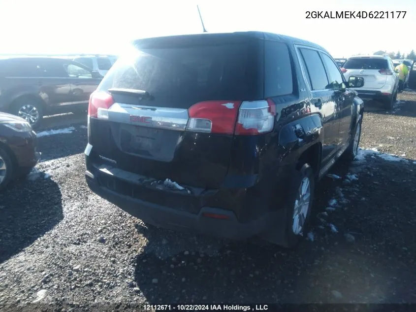 2013 GMC Terrain VIN: 2GKALMEK4D6221177 Lot: 12112671