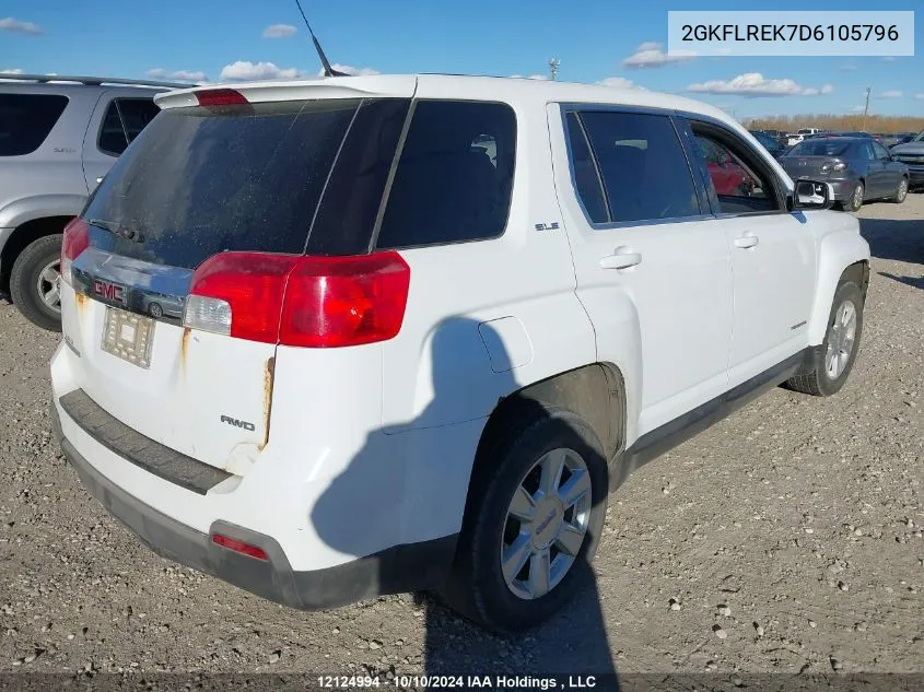 2013 GMC Terrain Sle VIN: 2GKFLREK7D6105796 Lot: 12124994