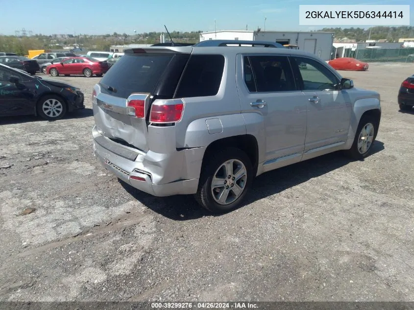 2013 GMC Terrain Denali VIN: 2GKALYEK5D6344414 Lot: 39299276