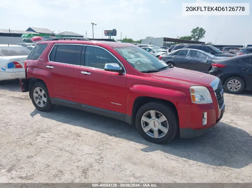 2013 GMC Terrain Sle-2 VIN: 2GKFLTEK4D6126778 Lot: 40054129