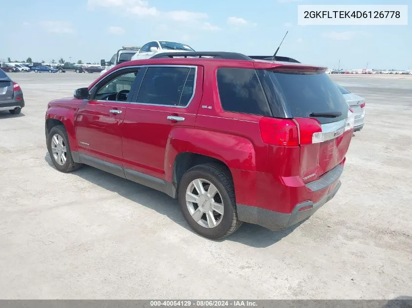 2013 GMC Terrain Sle-2 VIN: 2GKFLTEK4D6126778 Lot: 40054129