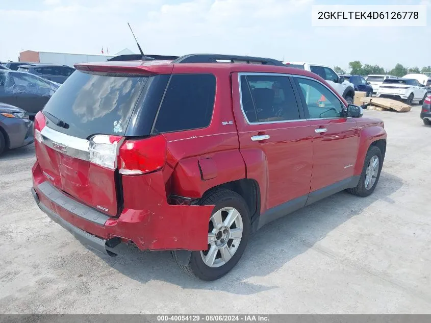 2013 GMC Terrain Sle-2 VIN: 2GKFLTEK4D6126778 Lot: 40054129