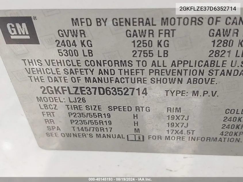 2GKFLZE37D6352714 2013 GMC Terrain Denali