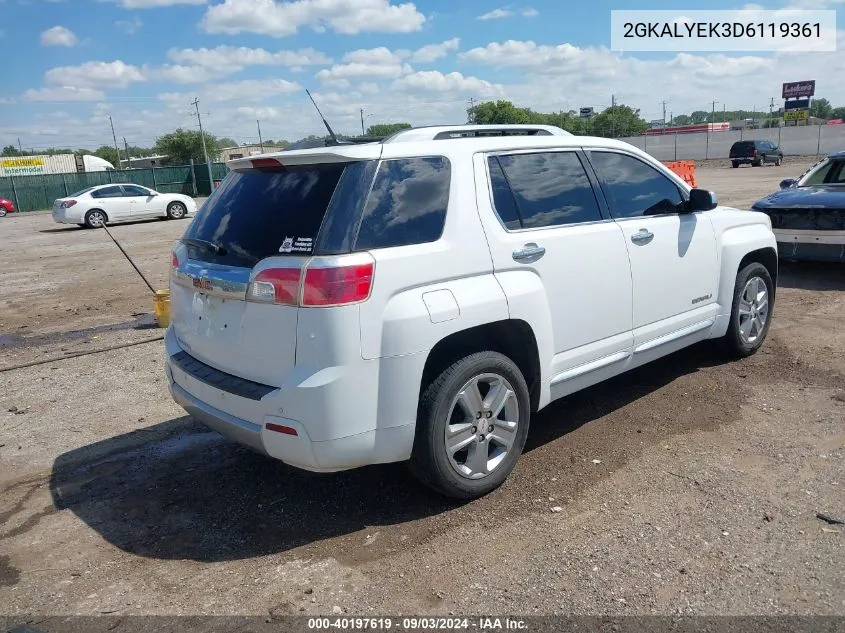 2013 GMC Terrain Denali VIN: 2GKALYEK3D6119361 Lot: 40197619