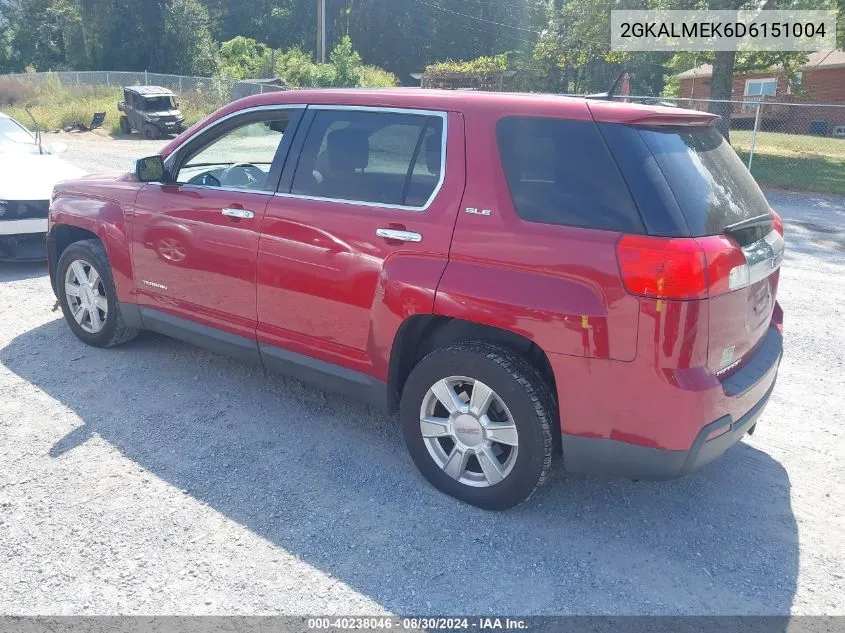 2013 GMC Terrain Sle-1 VIN: 2GKALMEK6D6151004 Lot: 40238046