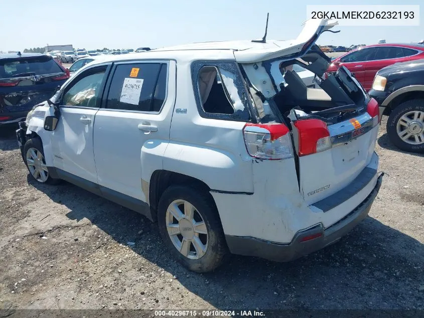 2013 GMC Terrain Sle VIN: 2GKALMEK2D6232193 Lot: 40296715