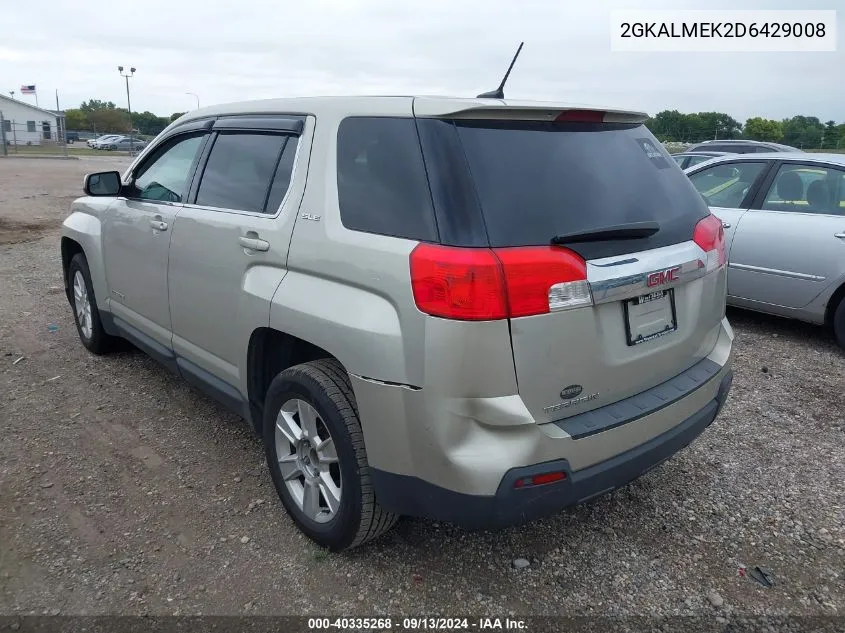 2013 GMC Terrain Sle VIN: 2GKALMEK2D6429008 Lot: 40335268