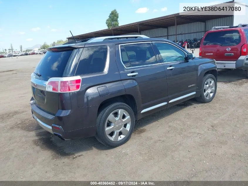 2013 GMC Terrain Denali VIN: 2GKFLYE38D6417080 Lot: 40360452