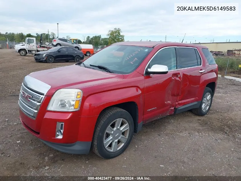 2013 GMC Terrain Sle VIN: 2GKALMEK5D6149583 Lot: 40423477