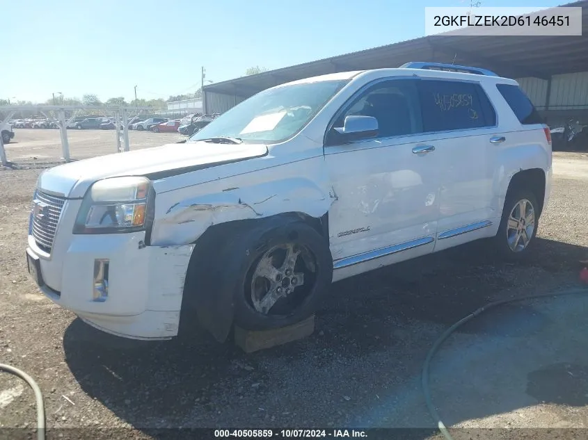 2013 GMC Terrain Denali VIN: 2GKFLZEK2D6146451 Lot: 40505859