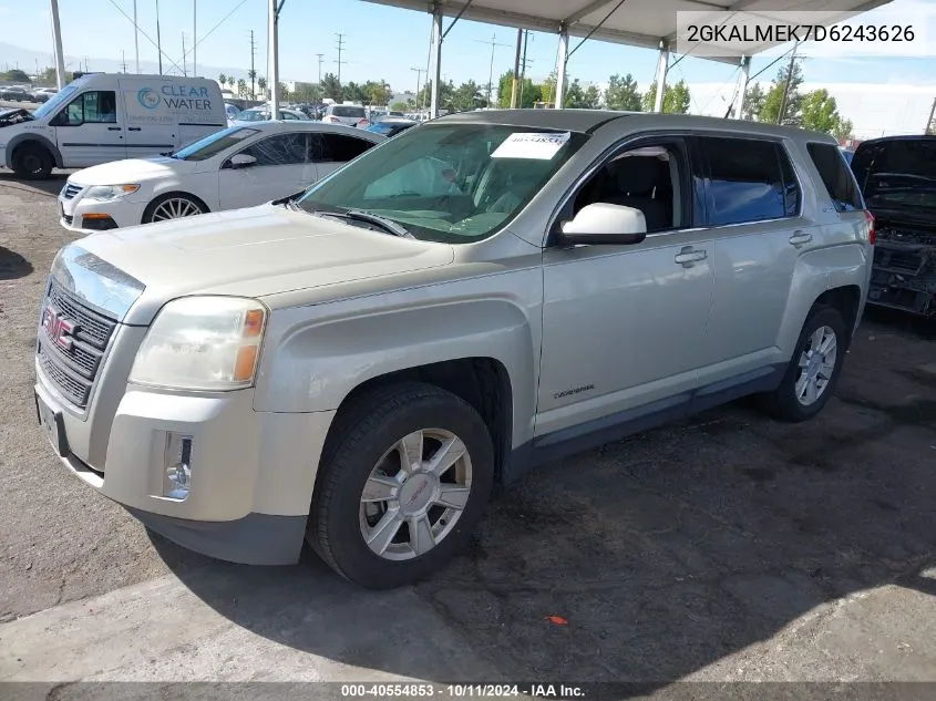 2013 GMC Terrain Sle VIN: 2GKALMEK7D6243626 Lot: 40554853