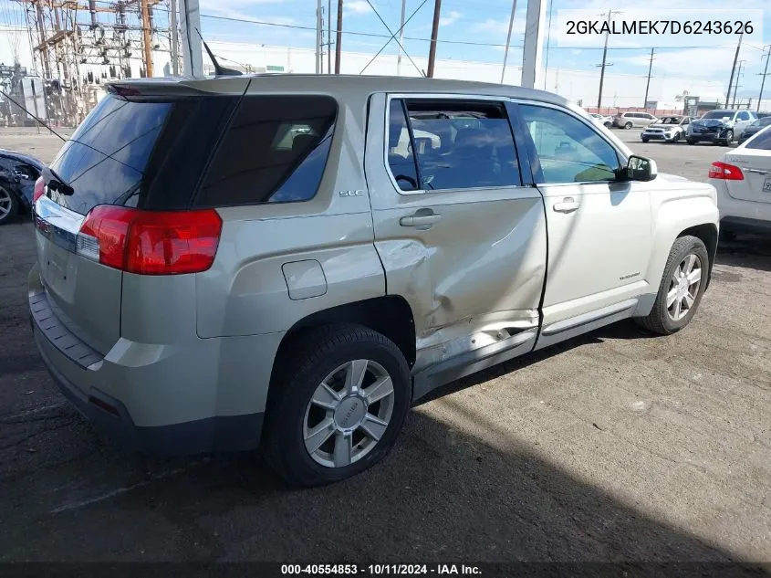 2013 GMC Terrain Sle VIN: 2GKALMEK7D6243626 Lot: 40554853