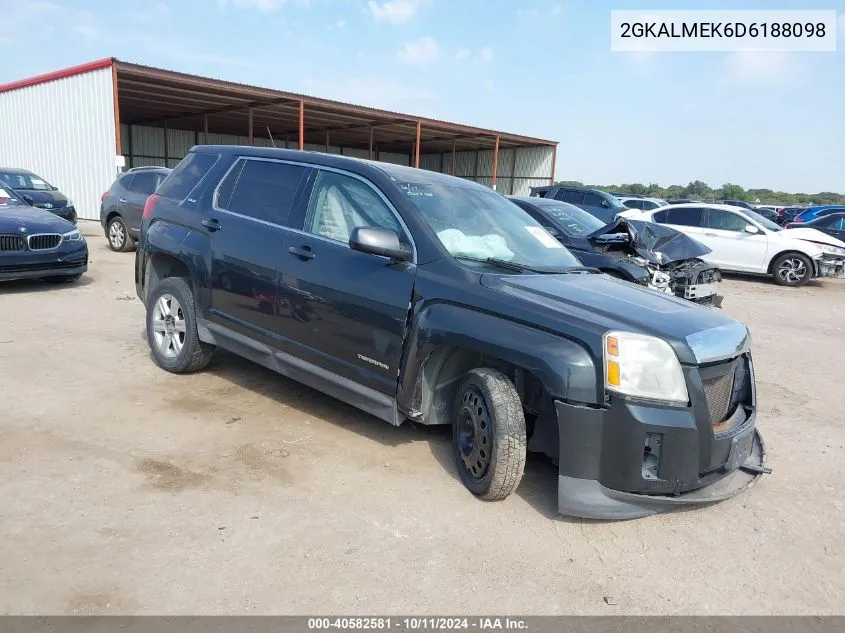 2013 GMC Terrain Sle VIN: 2GKALMEK6D6188098 Lot: 40582581