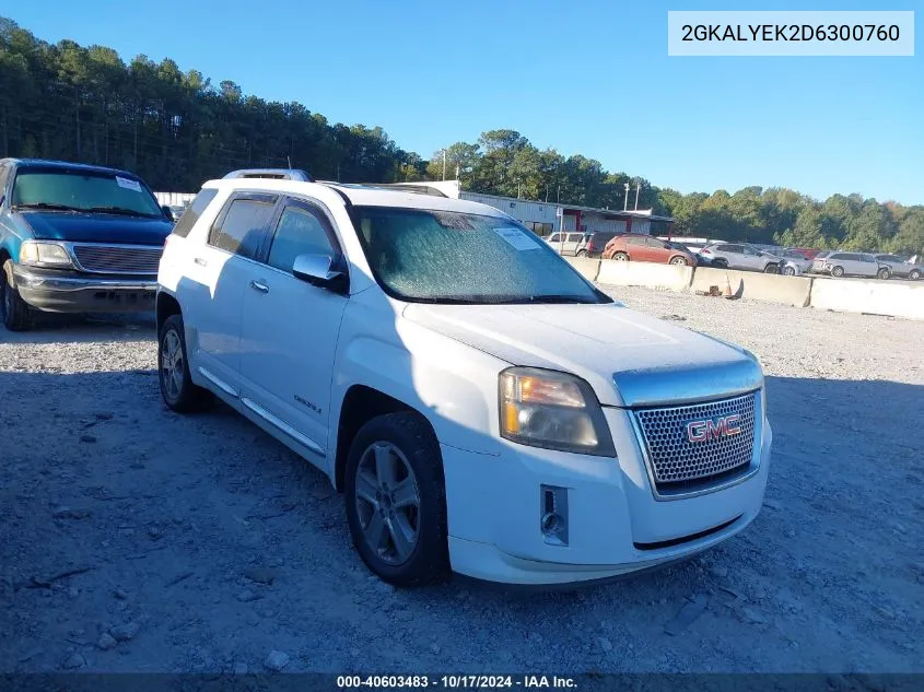 2013 GMC Terrain Denali VIN: 2GKALYEK2D6300760 Lot: 40603483