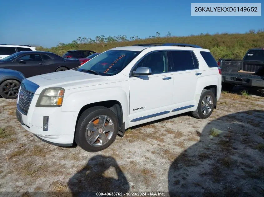 2013 GMC Terrain Denali VIN: 2GKALYEKXD6149652 Lot: 40633762