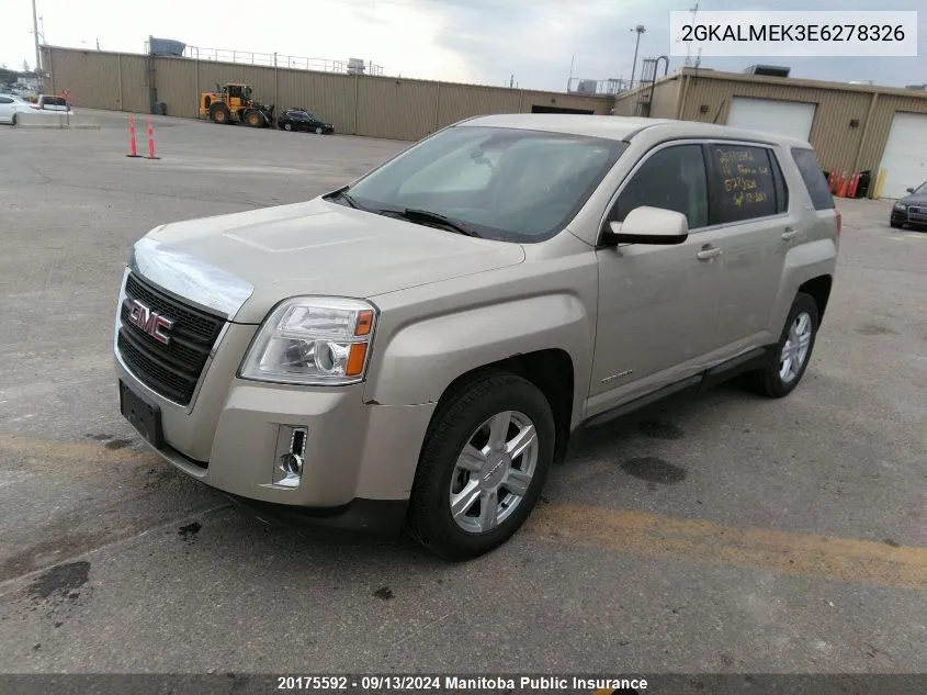 2014 GMC Terrain Sle VIN: 2GKALMEK3E6278326 Lot: 20175592