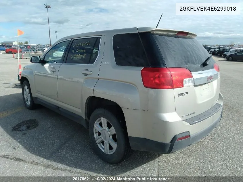 2014 GMC Terrain Sle VIN: 2GKFLVEK4E6299018 Lot: 20178621