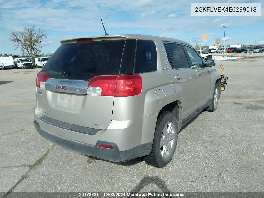 2014 GMC Terrain Sle VIN: 2GKFLVEK4E6299018 Lot: 20178621