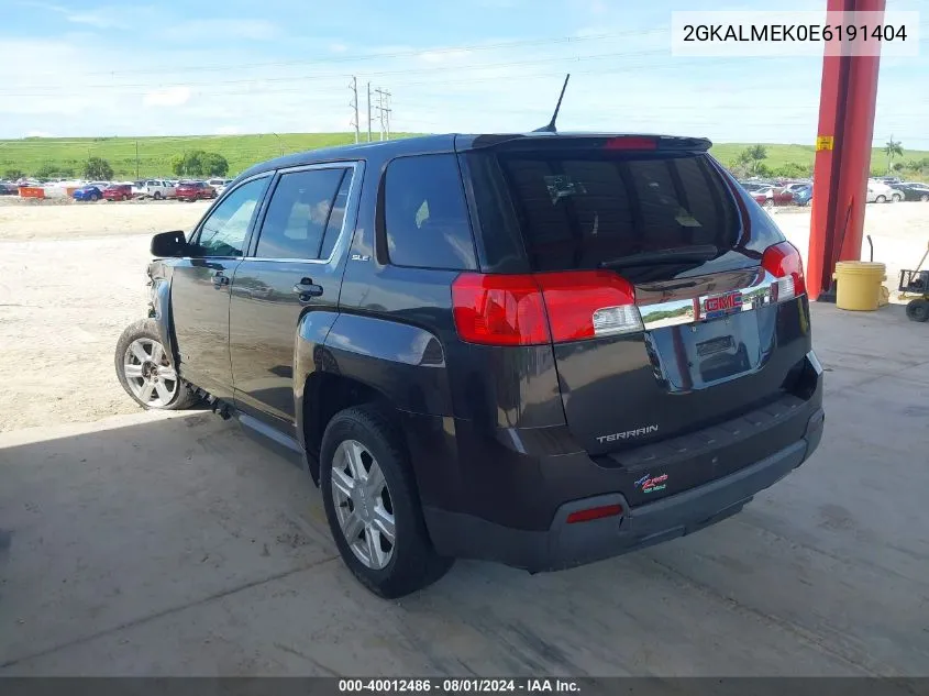 2014 GMC Terrain Sle-1 VIN: 2GKALMEK0E6191404 Lot: 40012486