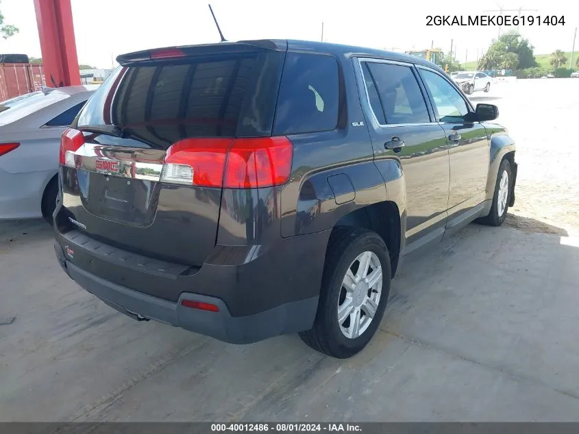 2014 GMC Terrain Sle-1 VIN: 2GKALMEK0E6191404 Lot: 40012486