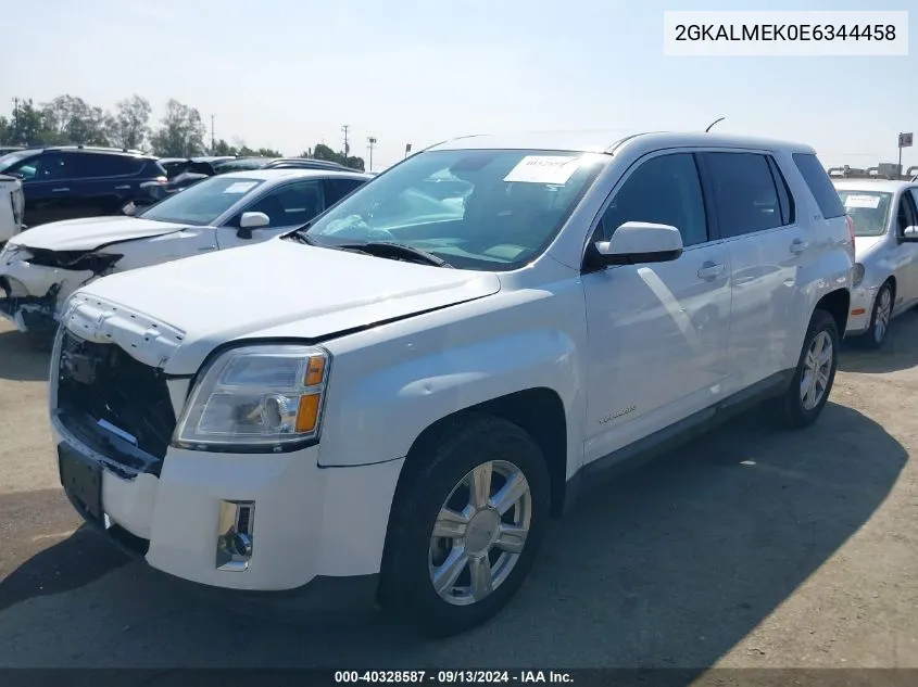 2014 GMC Terrain Sle VIN: 2GKALMEK0E6344458 Lot: 40328587