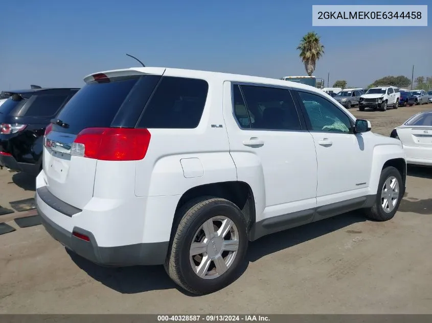 2014 GMC Terrain Sle VIN: 2GKALMEK0E6344458 Lot: 40328587