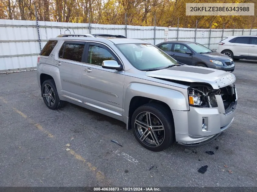 2014 GMC Terrain Denali VIN: 2GKFLZE38E6343988 Lot: 40638873