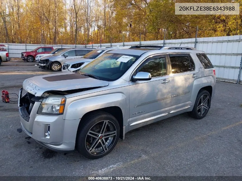 2014 GMC Terrain Denali VIN: 2GKFLZE38E6343988 Lot: 40638873