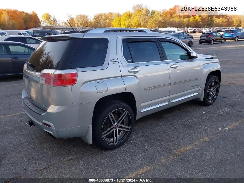 2014 GMC Terrain Denali VIN: 2GKFLZE38E6343988 Lot: 40638873