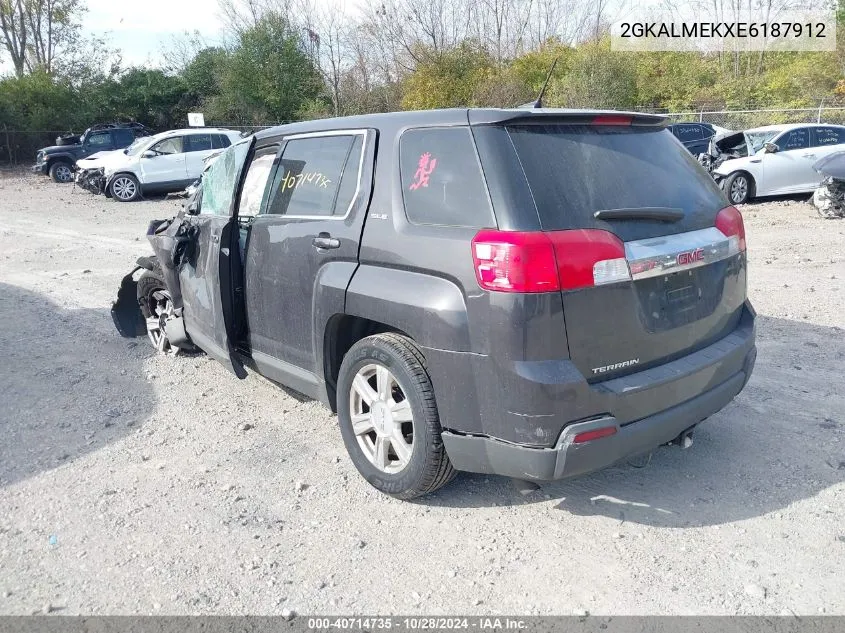 2014 GMC Terrain Sle-1 VIN: 2GKALMEKXE6187912 Lot: 40714735