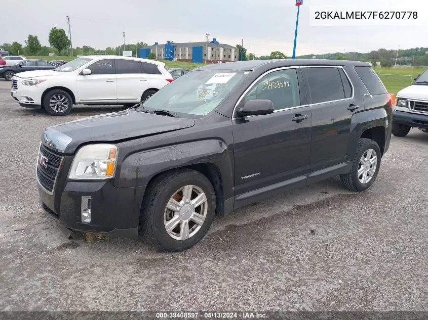 2015 GMC Terrain Sle-1 VIN: 2GKALMEK7F6270778 Lot: 39408597