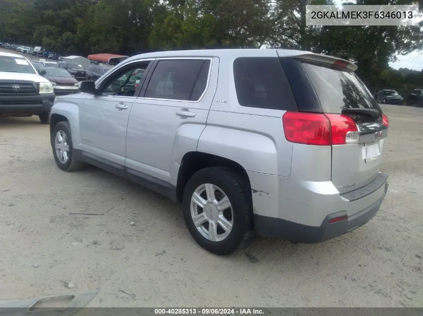 2015 GMC Terrain Sle VIN: 2GKALMEK3F6346013 Lot: 40285313