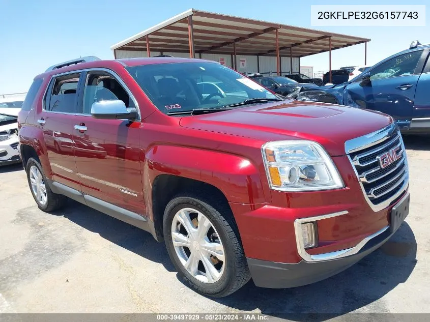 2016 GMC Terrain Slt VIN: 2GKFLPE32G6157743 Lot: 39497929