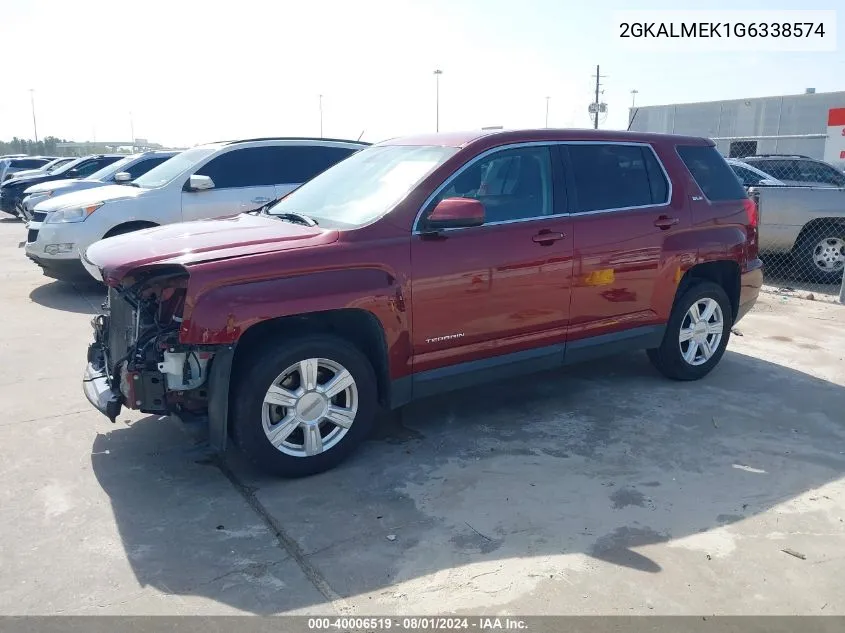 2016 GMC Terrain Sle-1 VIN: 2GKALMEK1G6338574 Lot: 40006519