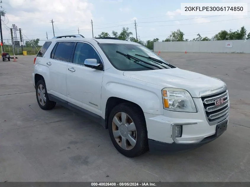 2016 GMC Terrain Slt VIN: 2GKFLPE30G6174850 Lot: 40026408