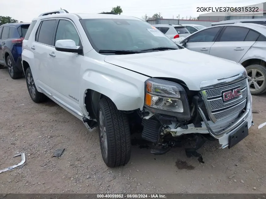 2016 GMC Terrain Denali VIN: 2GKFLVE37G6315322 Lot: 40059952