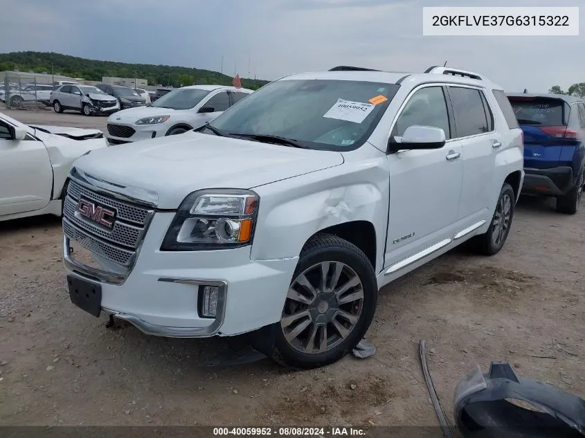 2016 GMC Terrain Denali VIN: 2GKFLVE37G6315322 Lot: 40059952