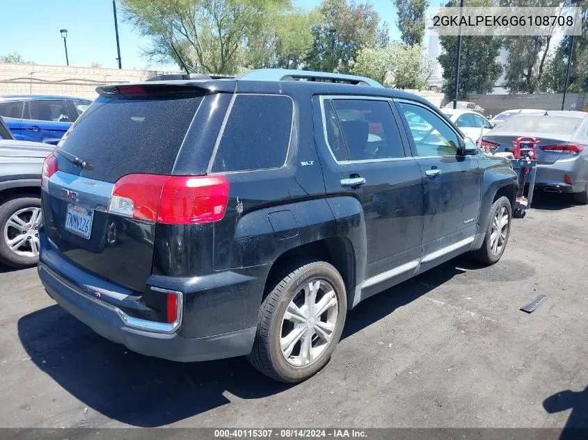 2016 GMC Terrain Slt VIN: 2GKALPEK6G6108708 Lot: 40115307