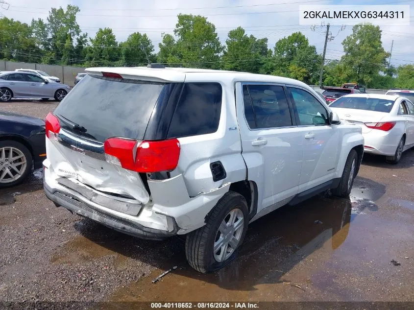 2016 GMC Terrain Sle-1 VIN: 2GKALMEKXG6344311 Lot: 40118652