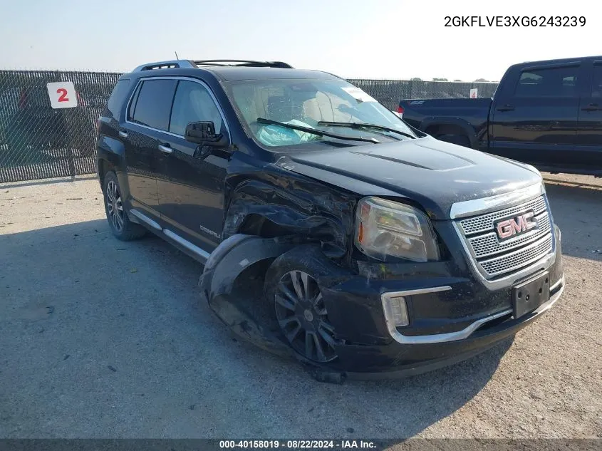 2016 GMC Terrain Denali VIN: 2GKFLVE3XG6243239 Lot: 40158019