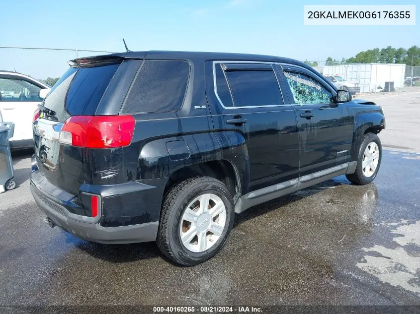 2016 GMC Terrain Sle-1 VIN: 2GKALMEK0G6176355 Lot: 40160265