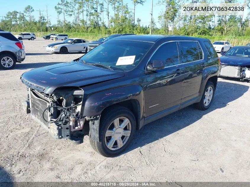 2016 GMC Terrain Sle-1 VIN: 2GKALMEK7G6342838 Lot: 40215715