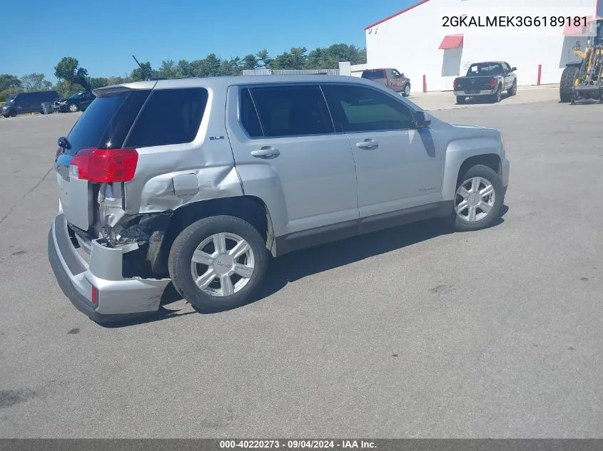 2016 GMC Terrain Sle-1 VIN: 2GKALMEK3G6189181 Lot: 40220273